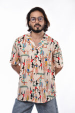 Printed Cuban Collar Shirt