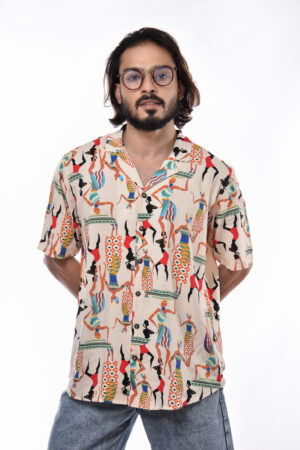 Printed Cuban Collar Shirt